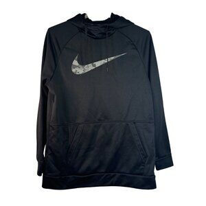 Nike Dri-Fit Standard Fit Black Hoodie Large Gray Camo Swoosh